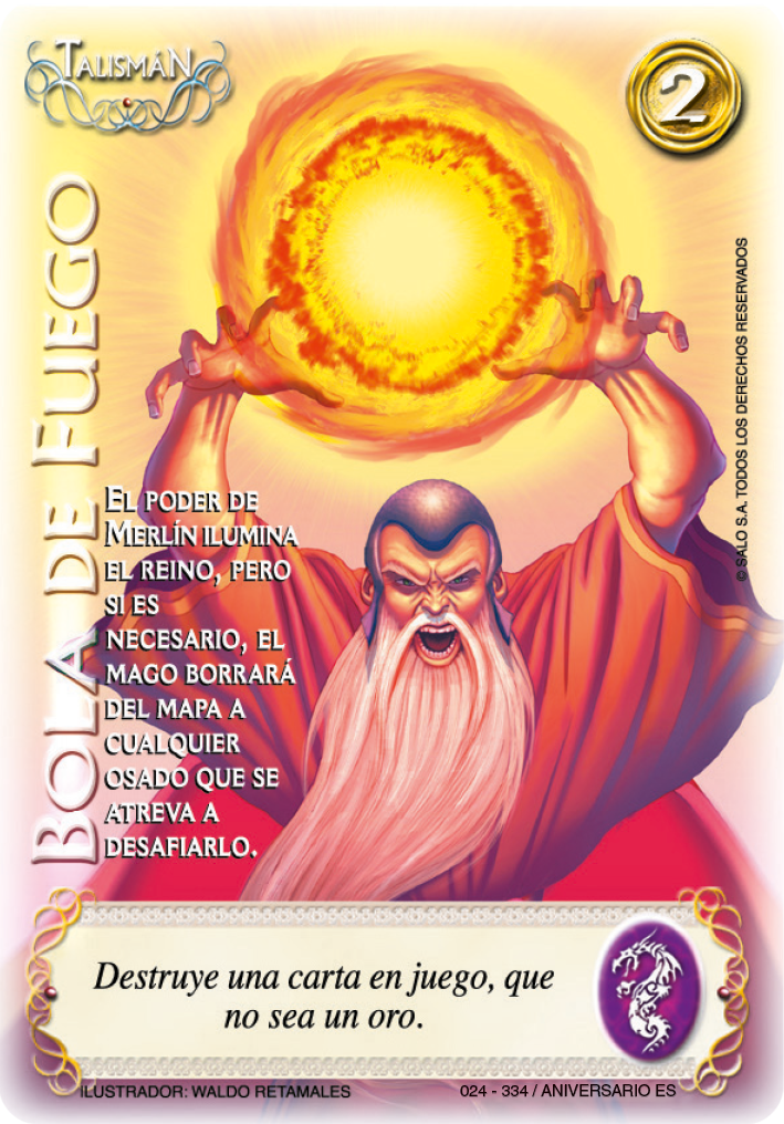 bola de fuego carta texturizada